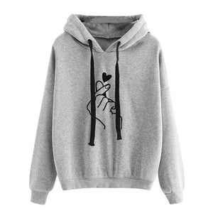 Plus Size Pullovers Girls Long Sleeve Hoodies Autumn Spring Cute Women Sweatshirt And Hoody Ladies Hooded Love Printed Casual