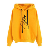 Plus Size Pullovers Girls Long Sleeve Hoodies Autumn Spring Cute Women Sweatshirt And Hoody Ladies Hooded Love Printed Casual