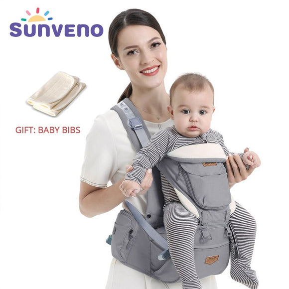 SUNVENO Ergonomic Baby Carrier Infant Baby Hipseat Waist Carrier Front Facing Ergonomic Kangaroo Sling for Baby Travel 0-36M