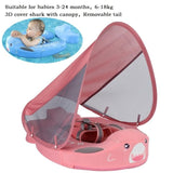 Baby Infant Non-Inflatable Float Lying Swimming Ring Children Waist Float Ring Floats Pool Toys Swim Trainer Sunshade Swim Ring