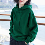 2020 New Plus velvet Basic Hoodies For Women Leisure Female winter Solid Colour Casual SweatshirtHip Pop Tops