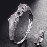 Statement Two Leopard Animal Bangle For Men Jewelry Brand cubic Zirconia Love Bangle Anel Men Anniversary Jewelry