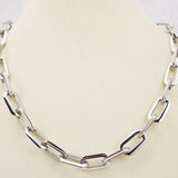 Mirror Polish Silver Never Fade 316L Stainless Steel Long Square Chain Connected Chain Link Necklace for Women