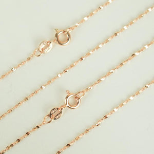 Real 925 Sterling Silver & Rose Gold Color 1mm Slim Sky Star Link Chain Choker Necklaces 40/45cm Jewelry collares kolye Collier