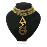 Big size  Stainless Steel  Gold Tone Delta Sigma Theta DST Necklace Jewelry