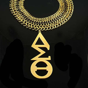 Big size  Stainless Steel  Gold Tone Delta Sigma Theta DST Necklace Jewelry