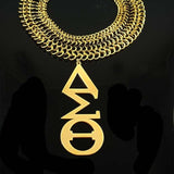 Big size  Stainless Steel  Gold Tone Delta Sigma Theta DST Necklace Jewelry