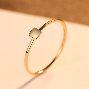 Brand Design Gold Finger Ring For Women Wedding Simple Square Shape Bride Rings Fine Jewelry Bijoux Femme Gift