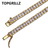 4mm Width Square Tennis Bracelet Zirconia Hiphop Jewelry 1 Row Bling CZ Men/Women Fashion Charm Gold Silver Color Bracelets Gift