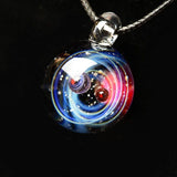 BOEYCJR Universe Glass Bead Planets Pendant Necklace Galaxy Rope Chain Solar System Design Necklace for Women Christams Gift