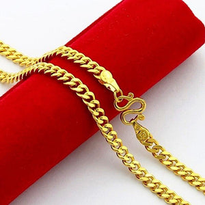 High Quality 24K Gold Color Plated Necklaces Gold Color Chain Men Woman Necklaces Jewelry Wholesale