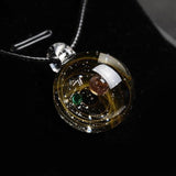 BOEYCJR Universe Glass Bead Planets Pendant Necklace Galaxy Rope Chain Solar System Design Necklace for Women Christams Gift